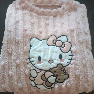 Hello Kitty Pink Plush Custom Graphic Pajama Loungewear Set - Brand New!